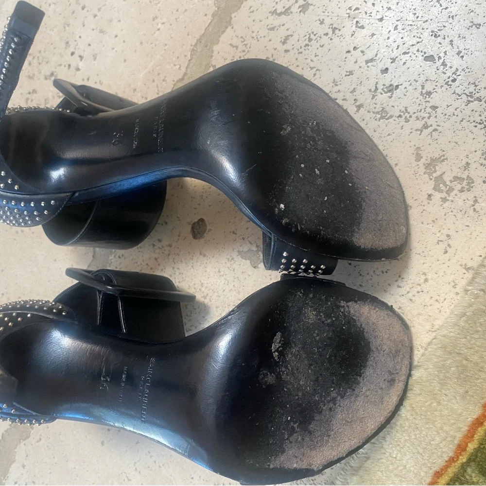 Saint Laurent Black Crystal Embellished Heels - Picture 8 of 8